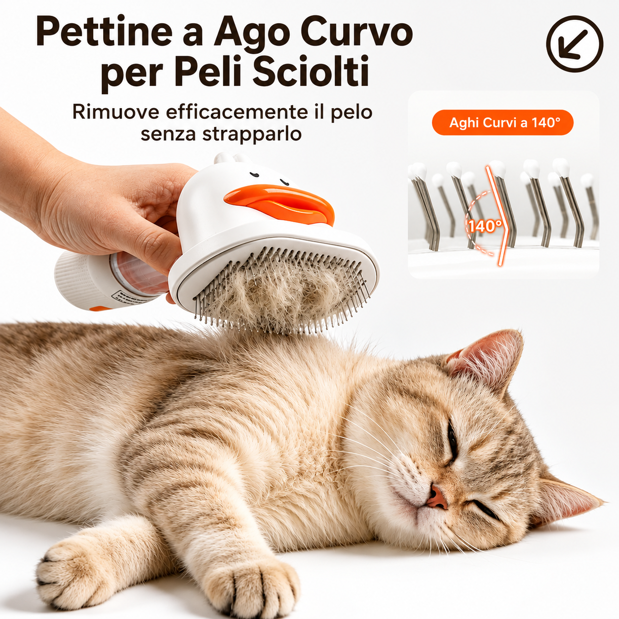 DuckBrush Go™ — Pettine Aspirante 4 in 1